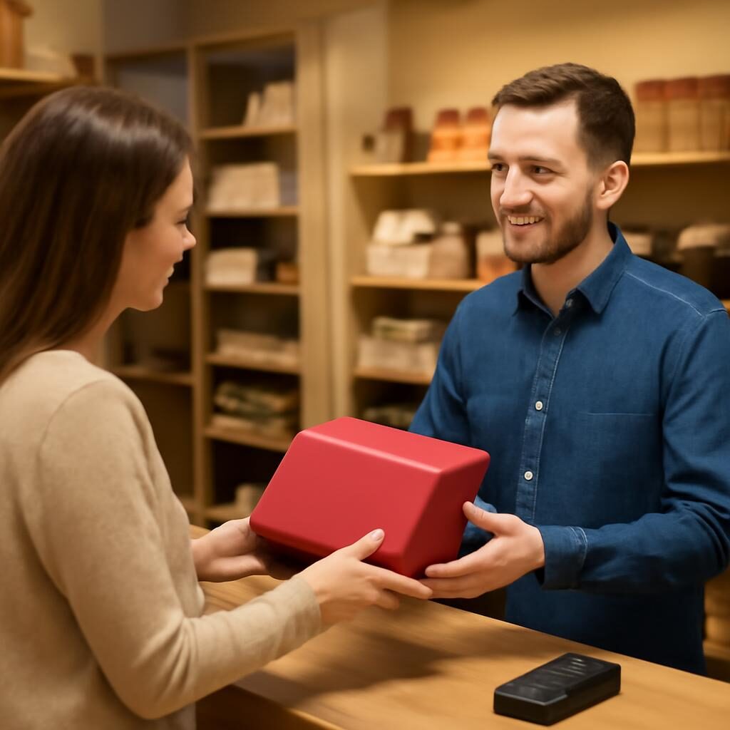 Consommateur retournant un produit en magasin