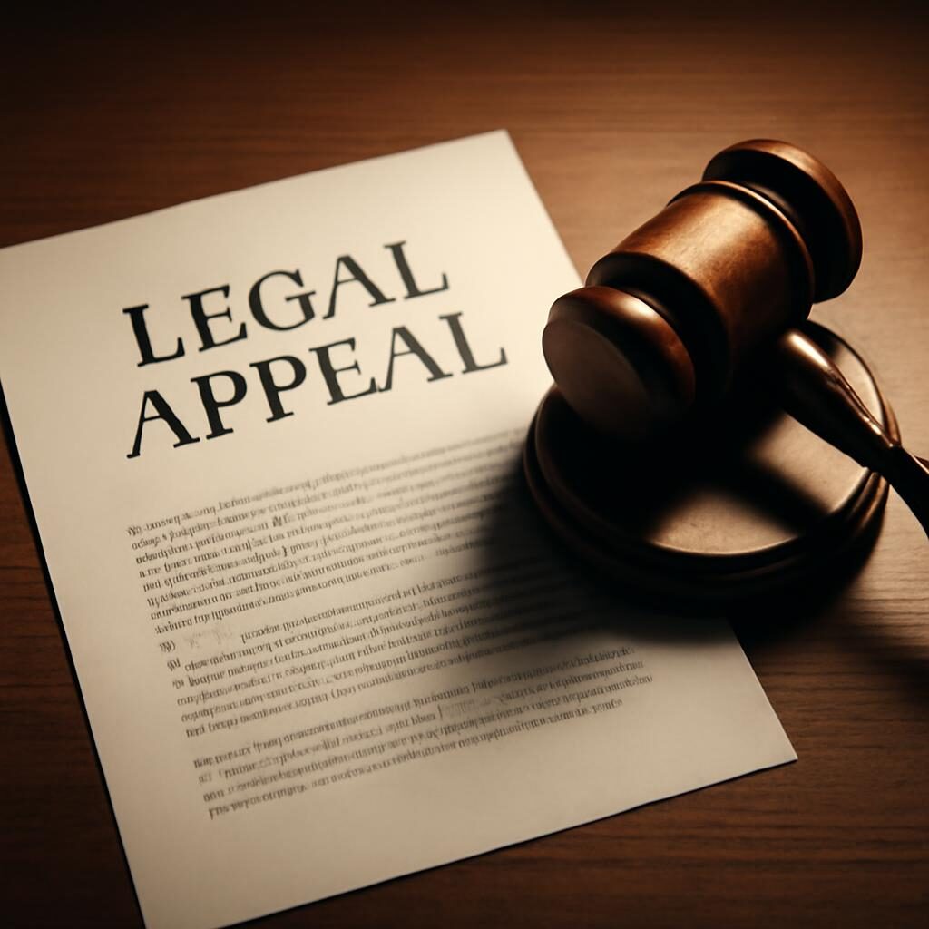 Document d'appel judiciaire et marteau de juge