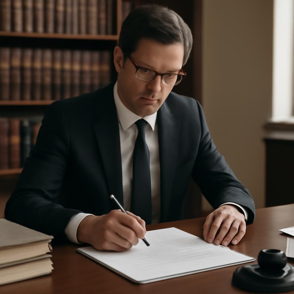 Avocat examinant un dossier de cour d'appel