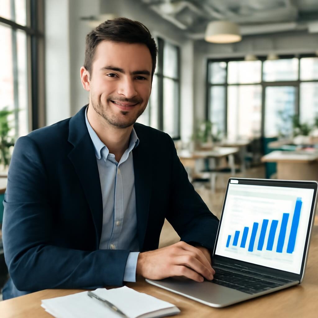 Dirigeant de SASU travaillant en solo dans un espace de coworking moderne