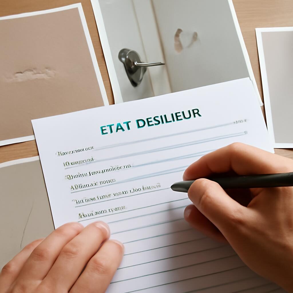 Document d'état des lieux annoté avec photos