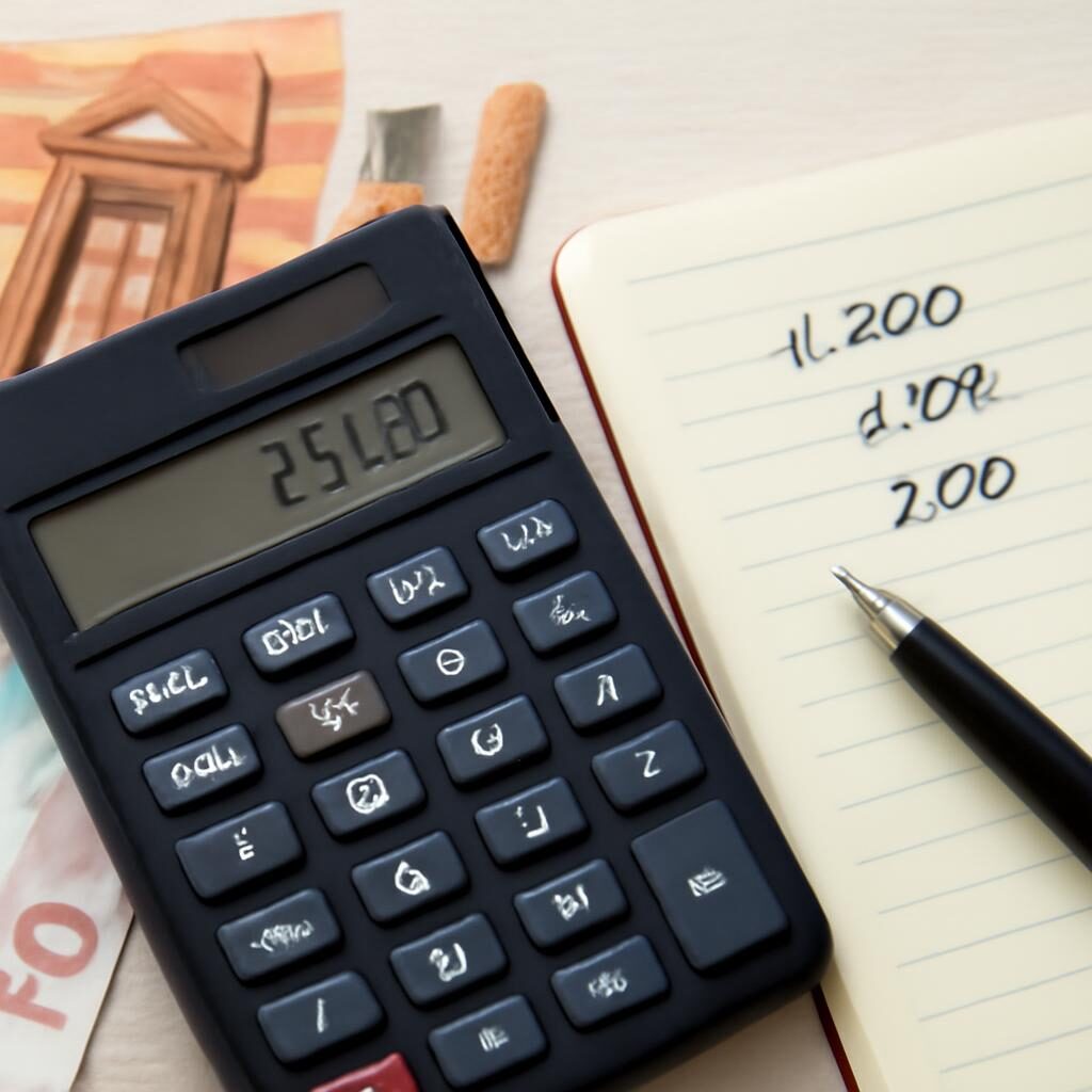 Calculatrice billets euros et notes manuscrites